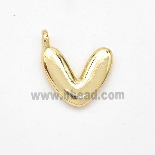 Copper Letter-V Pendant Gold Plated