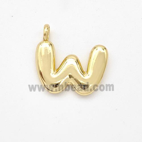 Copper Letter-W Pendant Gold Plated