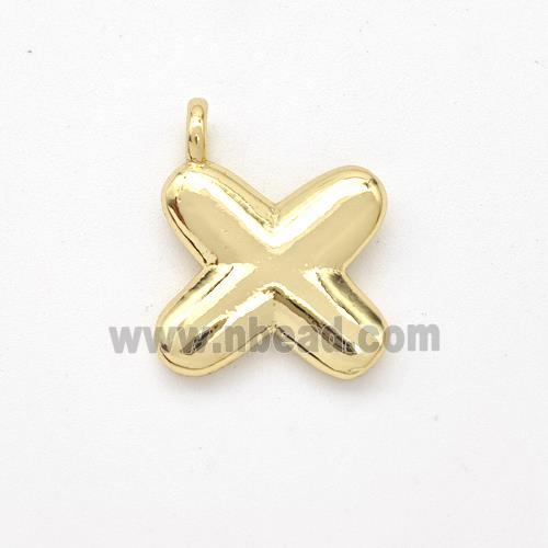 Copper Letter-X Pendant Gold Plated