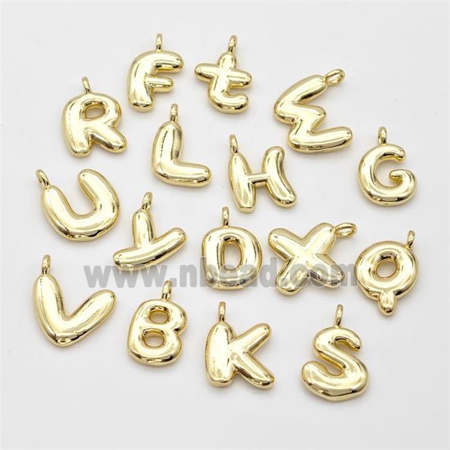 Copper Alphabet Pendant Mix Letters Gold Plated