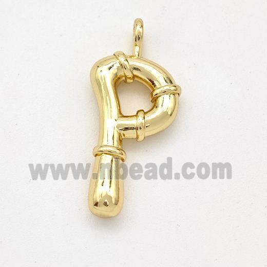 Copper Letter-P Pendant Gold Plated