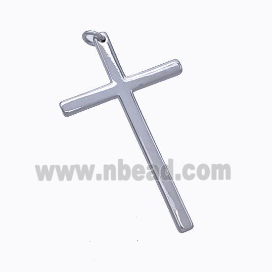 Copper Cross Pendant Platinum Plated