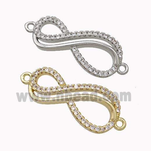 Copper Infinity Connector Micropave Zirconia Mixed