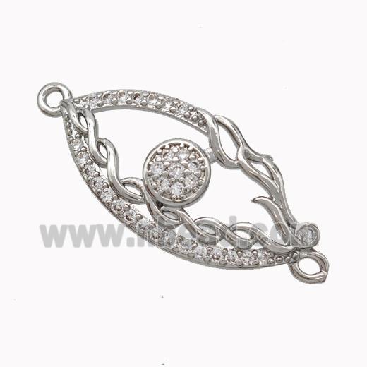 Copper Eye Connector Micropave Zirconia Platinum Plated