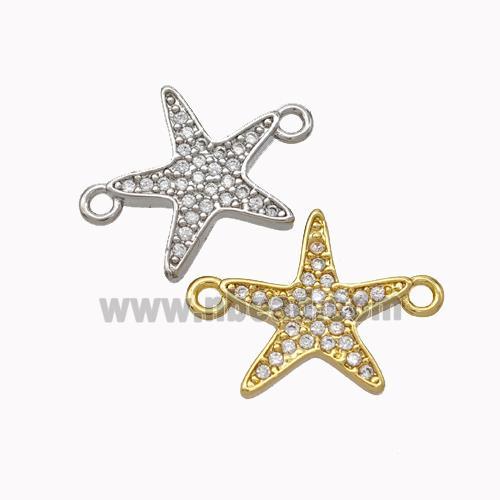 Copper Starfish Connector Micropave Zirconia Mixed