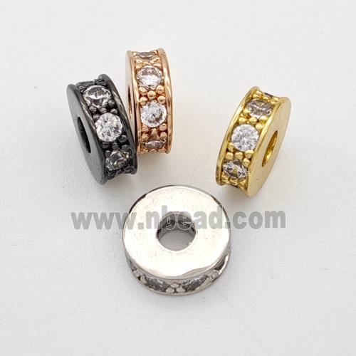 Copper Heishi Spacer Beads Micropave Zirconia Mixed