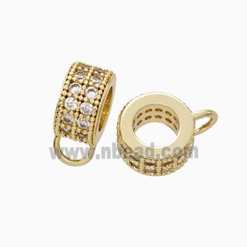 Copper Hanger Bail Micro Pave Zirconia Gold Plated