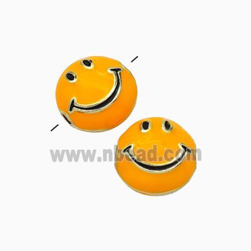 Copper Emoji Beads Orange Eanmel Smileface Gold Plated