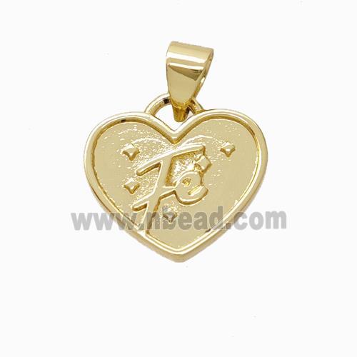 Copper Heart Pendant Fe Gold Plated