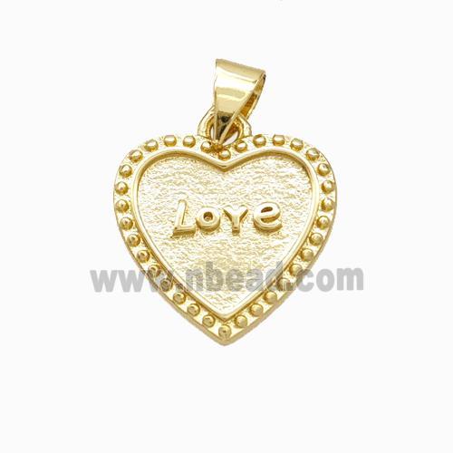 Copper Heart Pendant Love Gold Plated