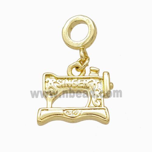 Sewing Charms Copper Pendant Gold Plated