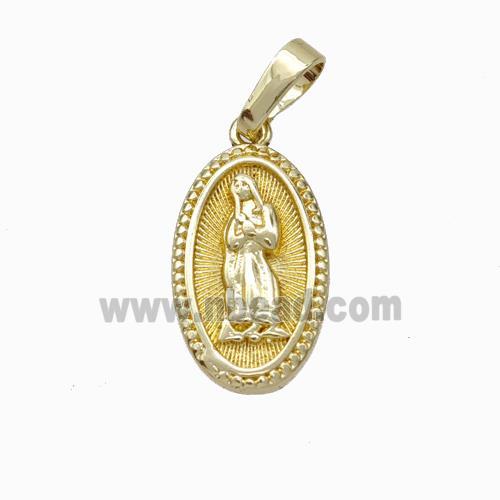 Jesus Charms Copper Pendant Gold Plated