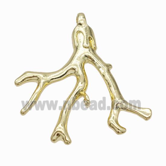 Copper Branch Charms Pendant Gold Plated