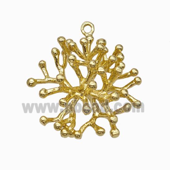 Copper Branch Charms Pendant Gold Plated