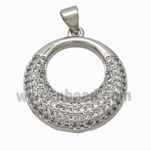 Copper GoGo Pendant Micropave Zirconia Platinum Plated