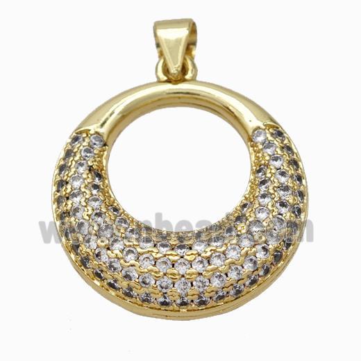 Copper GoGo Pendant Micropave Zirconia Gold Plated