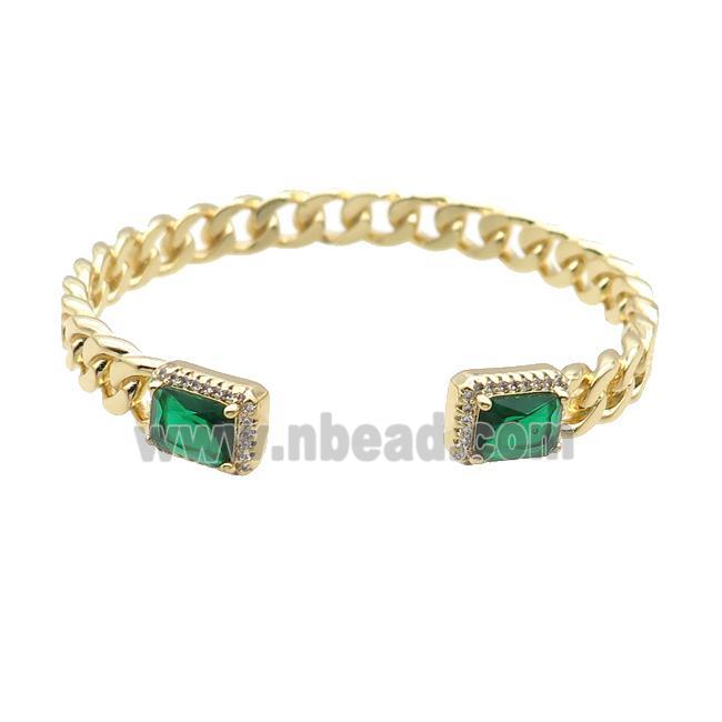 Copper Bangle Pave Zircon Gold Plated