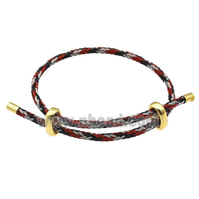 Tiger Tail Steel Bracelet Adjustable Multicolor