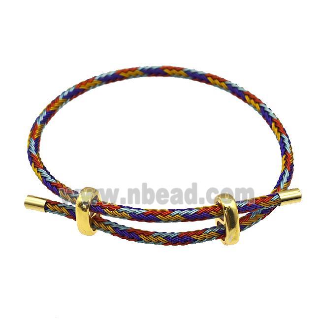 Tiger Tail Steel Bracelet Adjustable Multicolor