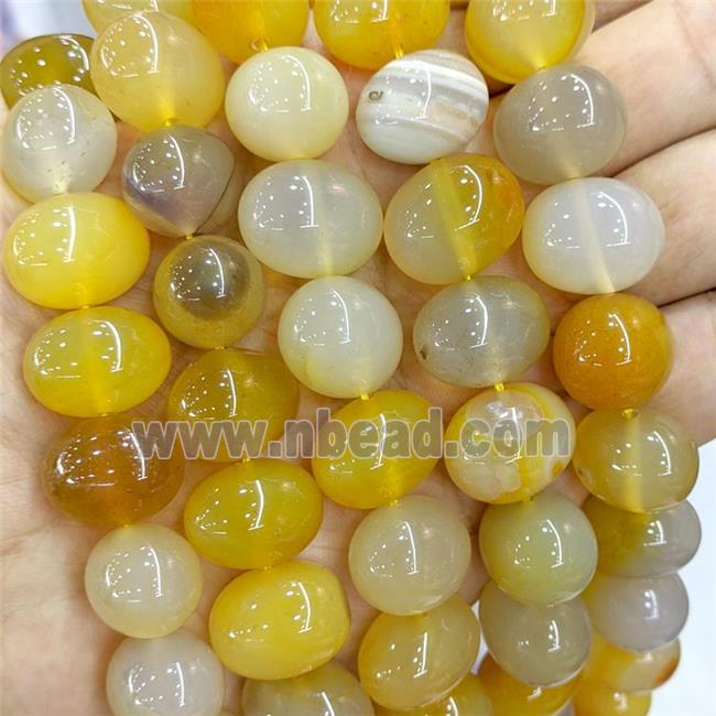 Natural Stripe Agate Egg Beads Golden Dye