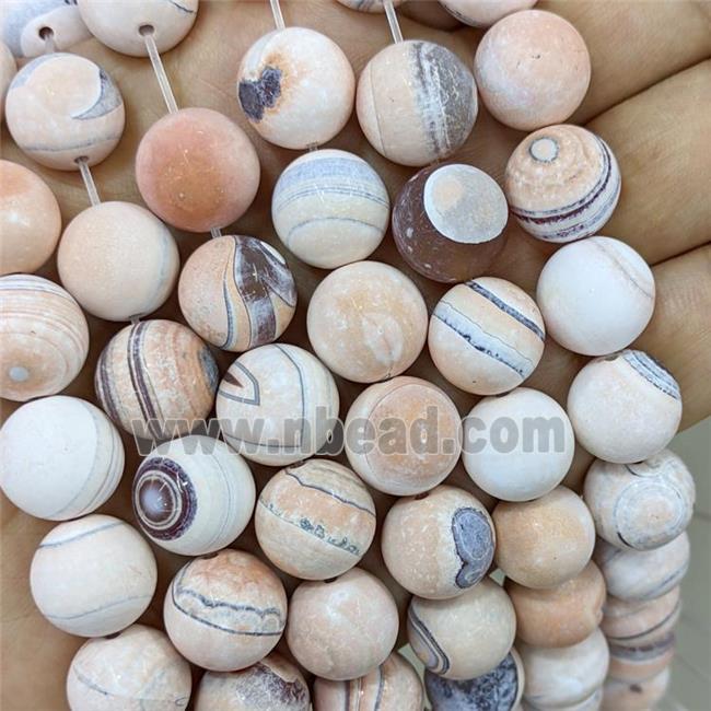 Fire Agate Beads Matte Round