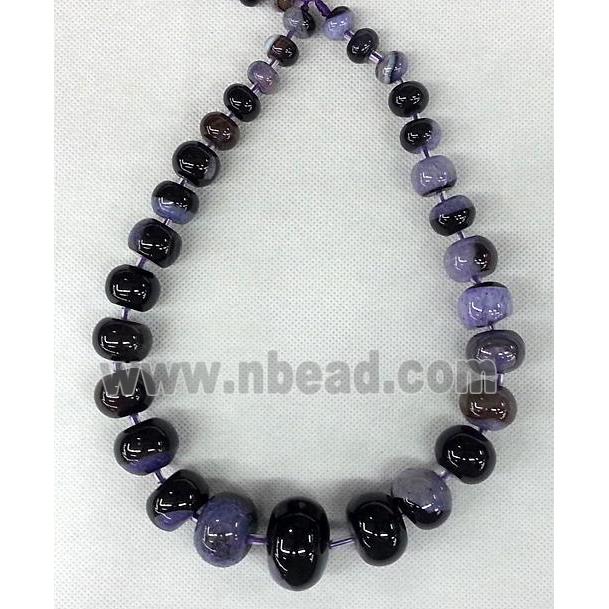purple Druzy Agate rondelle beads Necklace Chain