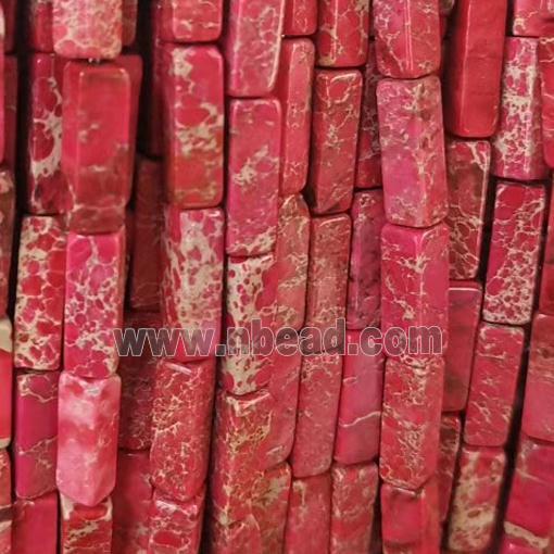 red Imperial Jasper tube beads