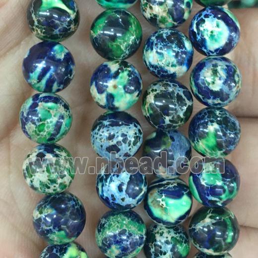 round Imperial Jasper beads, green