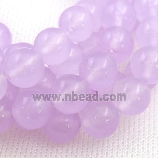 lt.purple Jade Beads, round