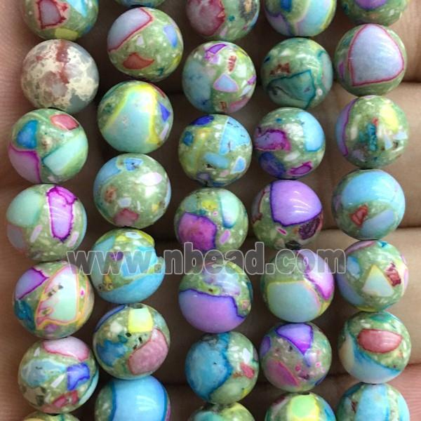 mosaic synthetic Imperial Jasper Beads, round, multicolor