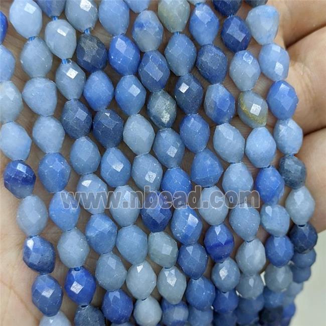 Natural Blue Aventurine Beads Faceted Rice