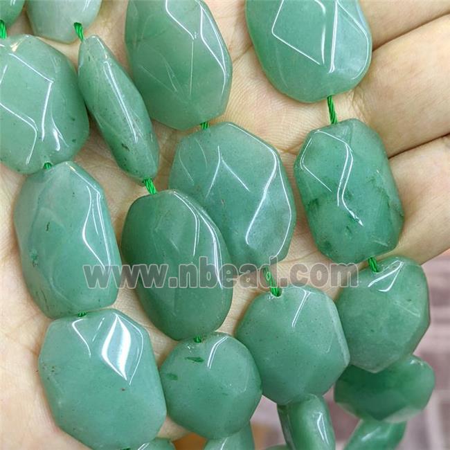 Natural Green Aventurine Slice Beads Faceted
