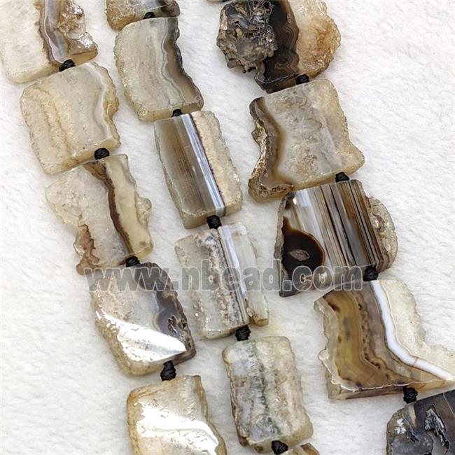 Natural Druzy Agate Slice Beads Freeform