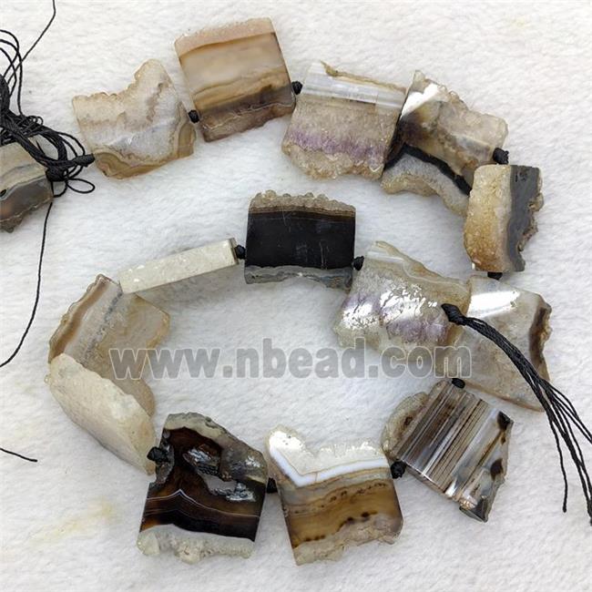 Natural Druzy Agate Slice Beads Freeform