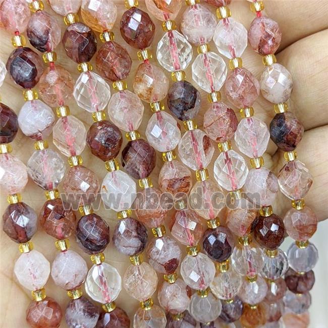 Natural Red Hematoid Quartz Beads Faceted Rice