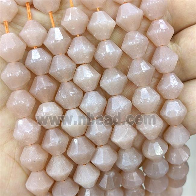 Natural Peach Moonstone Beads Bicone