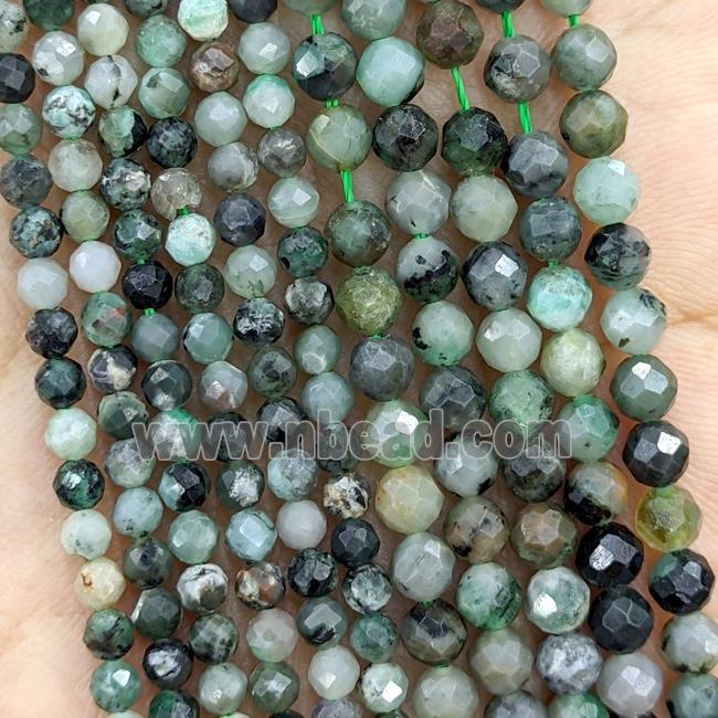 Natural Emerald Beads Green Faceted Round C-Grade