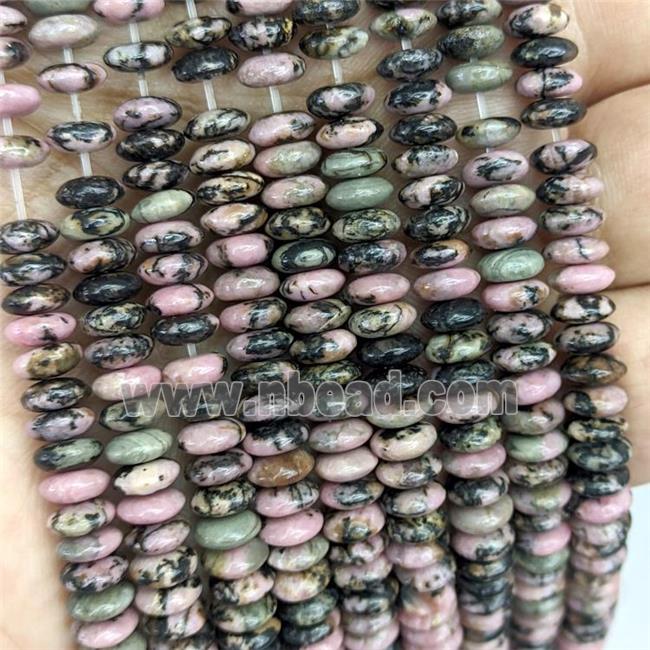 Natural Chinese Rhodonite Beads Smooth Rondelle