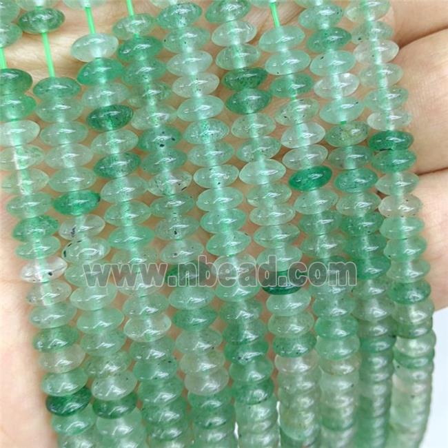 Natural Green Strawberry Quartz Beads Smooth Rondelle