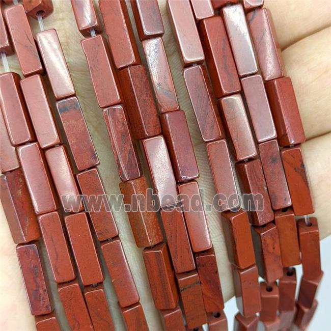 Natural Red Jasper Cuboid Beads