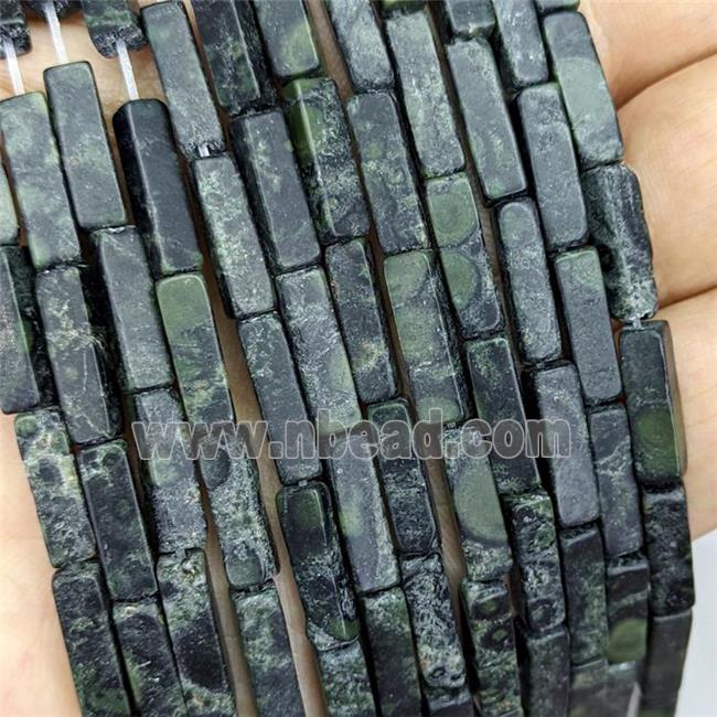 Natural Kambaba Jasper Beads Cuboid Darkgreen