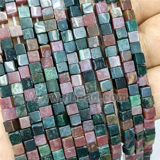 Natural Indian Agate Cube Beads