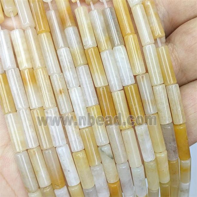 Natural Yellow Aventurine Tube Beads