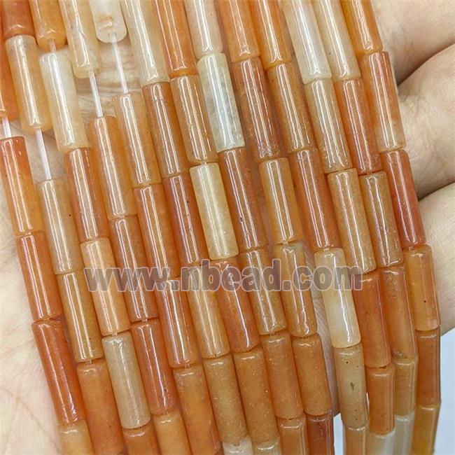 Natural Red Aventurine Tube Beads