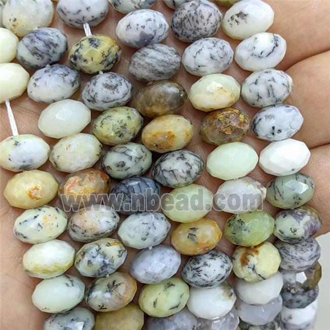 Natural Moss Opal Beads Faceted Rondelle Multicolor