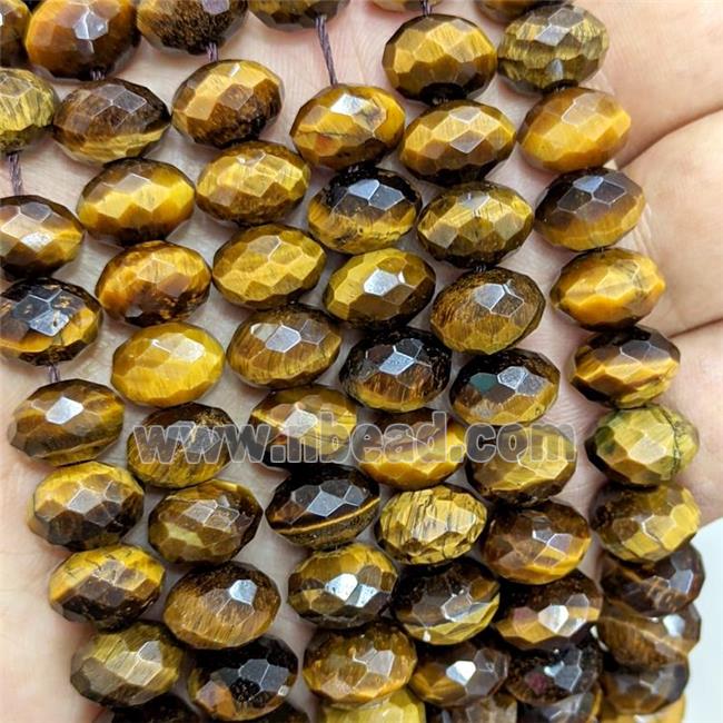 Natural Tiger Eye Stone Beads Faceted Rondelle