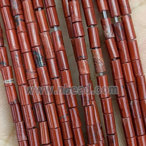 Natural Red Jasper Tube Beads