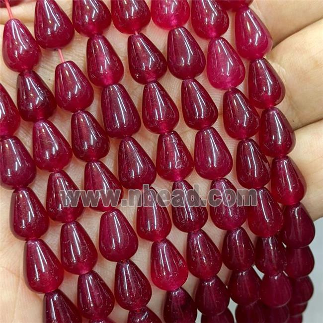 Red Jade Teardrop Beads Dye