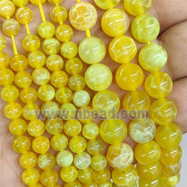 Natural Lemon Quartz Beads Yellow Smooth Round