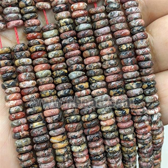 Natural Leopardskin Jasper Heishi Beads Multicolor